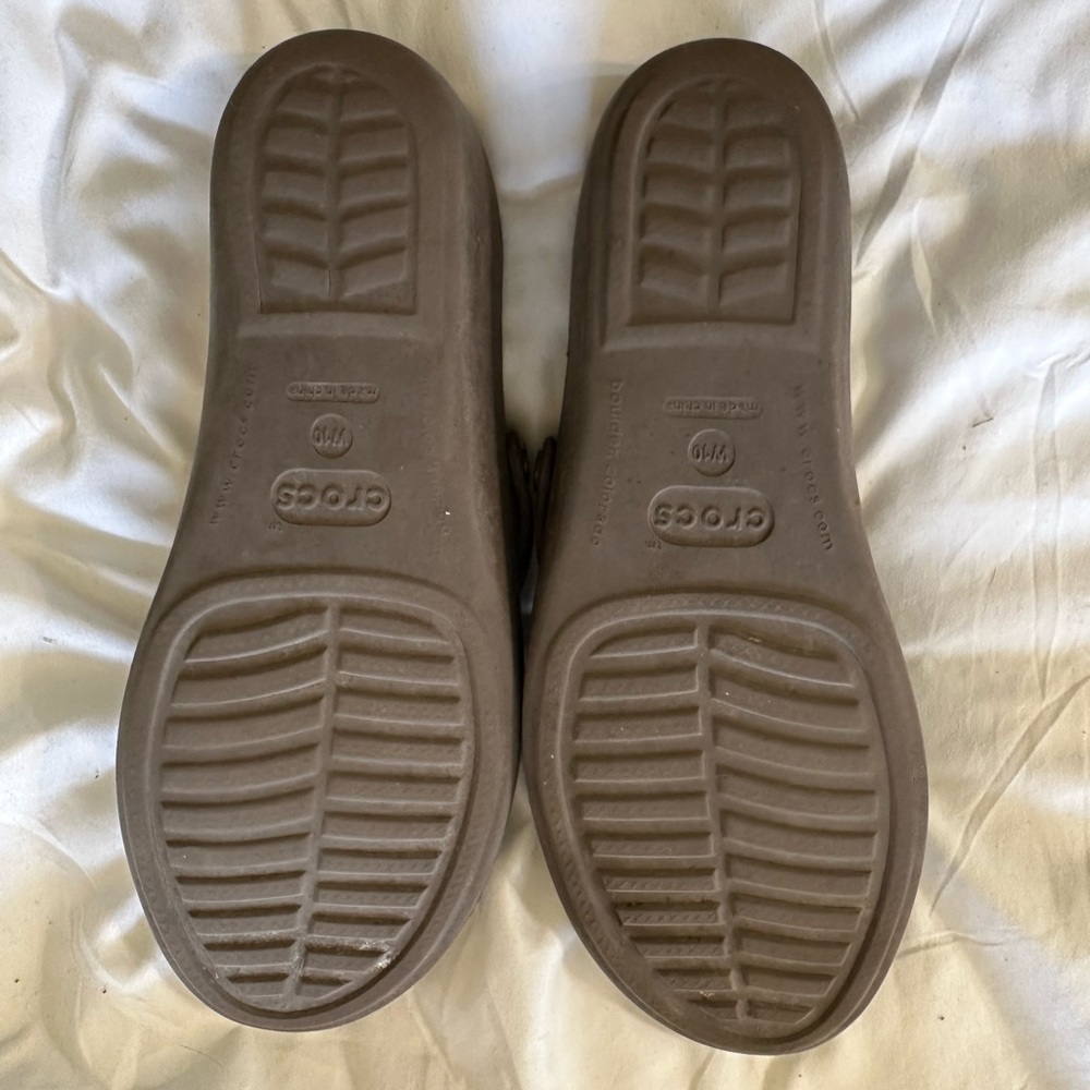 Crocs Women's Slip On Wedge Slides Sandals Brown Size 10. - Picture 3 of 8